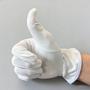 Guantes de microfibra blancos hasta la muñeca, antideslizantes, para inspección, uso ceremonial, artículos con cuentas, servicios comerciales, cuatro estaciones - Product Image 1