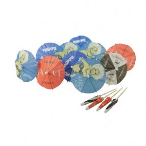 Logo Printed Custom Durable Rubber Cocktail <b>Umbrellas</b> with Silk Screen Printing for Promotional Use - Product Image 5