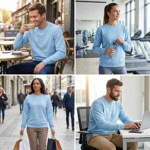 Felpa Oversize Personalizzabile Azzurra Pesante con Spalle Cadenti e Girocollo per Brand di Moda Globali - Product Image 6