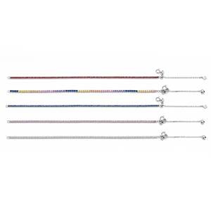 Pulsera de Plata de Ley 925 con Circonitas Cúbicas Arcoíris, Diseño de Una Sola Hilera, Baño de Rodio, Estilo Moderno para Fiesta, Directo de Fábrica - Product Image 3