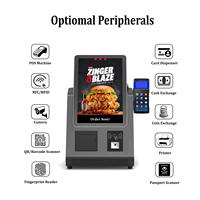 Machine de commande libre-service de bureau de 18.5 pouces écran tactile de kiosque de terminal de point de vente android avec imprimante thermique de scanner de codes à barres