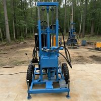 Foreuse de puits d'eau électrique hydraulique complète 7,5 kW, profondeur 120 m, moteur portable, machine de forage facile à utiliser