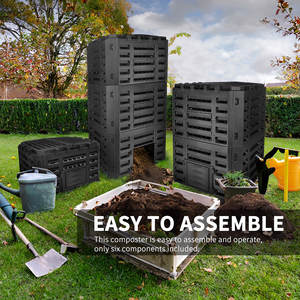 Composteur de jardin 340L pour le compostage à l'extérieur à double rotation - Product Image 6