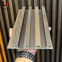 Grille cannelée WPC panneau mural intérieur extérieur revêtement PVC lamelles avec bois plastique composite TV fond décoration extérieur