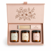 Scatola di Lusso Personalizzata per Candele, Confezione Regalo Rigida in Carta Stile Libro con Inserto Stampato per Set Regalo di Candele Aromaterapiche