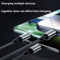 Câble de charge USB rétractable 3-en-1 100W à chargement rapide avec support de téléphone et gaine TPE, personnalisable avec logo – Câbles USB Type-C