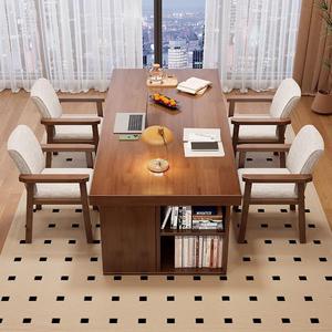 Solid Wood Slab <b>Desk</b> 140X80X75 160X80X75 180X80X75 200X80X75 With Storage For Home Office <b>Study</b> Multi Person Use - Product Image 4