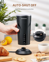 Machine à mousse de lait électrique automatique 4 en 1 avec support, mousseur à cappuccino, mousseur à expresso, mousseur à lait
