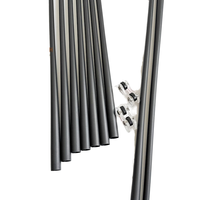Batang Tongkat Biliard Serat Karbon 73/74/76cm Pro Taper Radial Joint Logo Kustom Langsung dari Pabrik