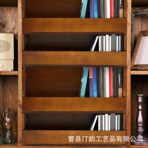 Étagère de rangement transfrontalière en bois pour CD/DVD, présentoir empilable pour cassettes avec poignée, support de rangement pour boîtes de films - Product Image 3