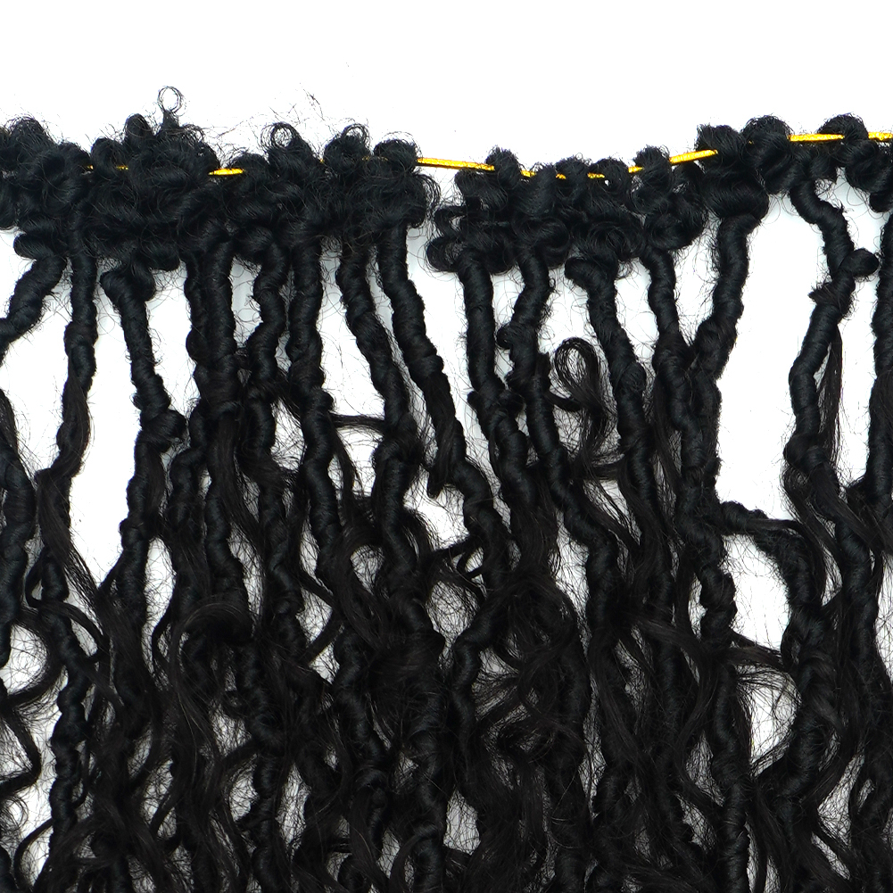Vast Hair KAMA Wholesale 0.6cm Crochet Braiding Hair Extensions Soft Curly Faux Boho Goddess River Locs Human Hair+Synthetic Locs thumbnail 4