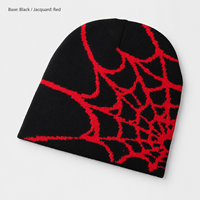 Bonnet Réversible Y2K en Acrylique et Spandex Tricoté Sans Couture avec Logo Jacquard Gothique, Sans Revers, Faible MOQ, Bonnet Côtelé en Stock