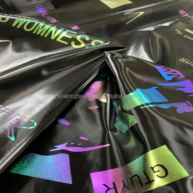 وضوح عالية PVC/بو بريق Thermochromic عاكسة الحرارة نقل حار ختم البرنز قماش الفينيل ل Downjacket الملابس