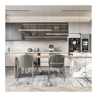 Meuble de cuisine de luxe en bois mélaminé PVC avec évier et plan de travail