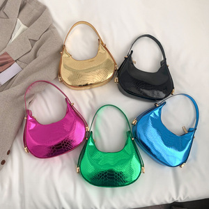 <b>Lady</b> Single Zip PU <b>Leather</b> Fashion Underarm Shoulder <b>Bag</b> Designer Trendy Handbag - Product Image 1