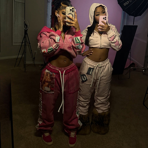 OEM Maßgeschneiderte Vintage Acid Wash Applikation Patch Print Trainingsanzüge Jogging Acid Wash Reißverschluss-Hoodies und Jogginghosen Set Sweatsuit-Set - Product Image 3