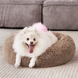 Luxus Plüsch Komfortable <span class=keywords><strong>Memory</strong></span> <span class=keywords><strong>Foam</strong></span> Wasserdicht Anti Slip Donut Runde Katze Haustier Hunde bett für Hunde - Product Image 2