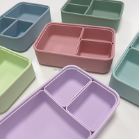 Boîte à bento en silicone personnalisée de qualité alimentaire, étanche et amovible, sans BPA, pour la vente en gros