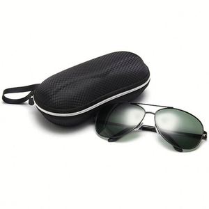 Étui de protection portable pour lunettes de soleil, homme et femme, avec fermeture éclair, rigide, noir, vente en gros - Product Image 4