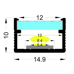 Profils en aluminium linéaires LED YG-G001, profil en forme de U, diffuseur en PC à ondes d'eau, extrusion de profil LED pour l'éclairage des armoires - Product Image 6