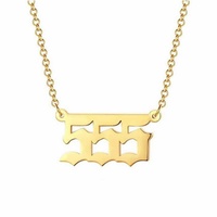 Collar de Acero Inoxidable Chapado en Oro de 18K con Número de Ángel, Joyería Impermeable y Resistente al Deslustre para Mujer, Personalizable al por Mayor