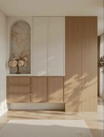 Meuble de rangement pour chaussures en placage de bois blanc, armoire d'entrée, armoire de salon, meuble de rangement pour le salon