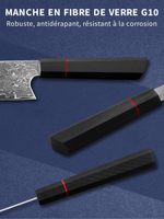 Couteau de cuisine professionnel Kiritsuke de 8 pouces en acier Damas à 67 couches avec manche en G10