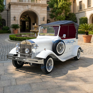 Voiture électrique classique vintage blanche avec auvent noir, nouveau design, véhicule antique économique, fabrication exquise - Product Image 2