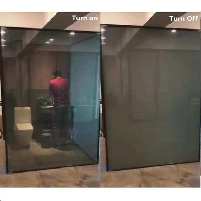 Black PDLC Smart Glass Films Self-Adhesive Electrochromic Switchable Tint for Outdoor Exterior Kitchen Modern Apartment Design