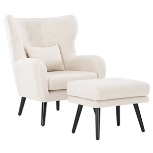 Poltrona Singola CARLFORD con Poggiapiedi, Set di Sedie per Soggiorno e Hotel - Product Image 4