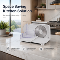 Trancheuse électrique 150W S-891, design pliable, lame en acier inoxydable 190mm, réglable de 0 à 15mm, pour couper la viande et les aliments en cuisine