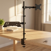 Support de moniteur réglable KM-2D à bras unique pour écran 24 pouces et ordinateur portable 24 pouces, support ergonomique en métal, capacité 10 kg