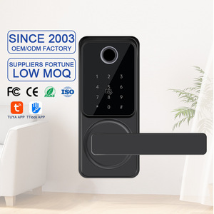Serrure de porte intelligente facile à installer soi-même, empreinte digitale, mot de passe, entrée sans clé, Wi-Fi, alliage d'aluminium, laiton, <span class=keywords><strong>bois</strong></span>, chambre à coucher, application Tuya/TT - Product Image 4