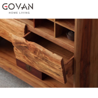 Wabi Sabi kabinet samping kayu Solid, furnitur rumah klasik dengan kayu Maple ramah lingkungan untuk ruang tamu & Bar rumah