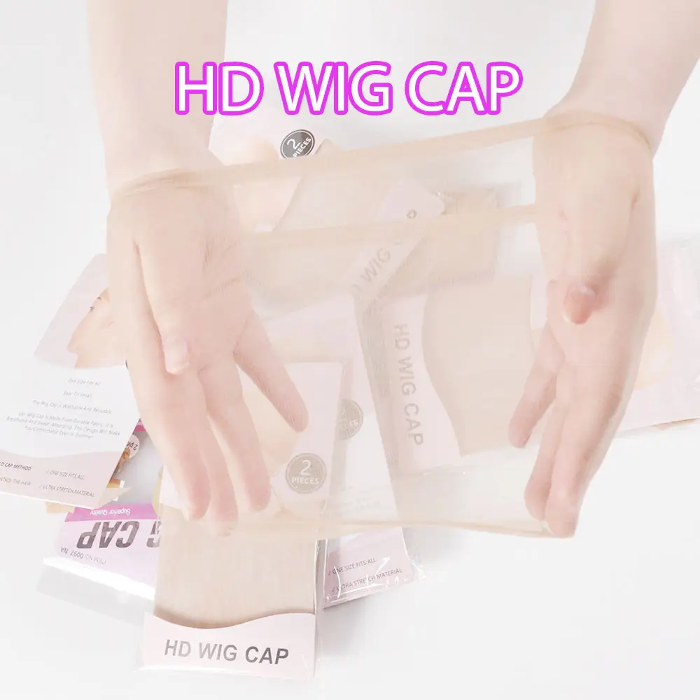OEM Custom Package Unsichtbare HD Sheer Strumpf kappe unsichtbar Sheer Super HD ultra dünne HD Perücken kappe