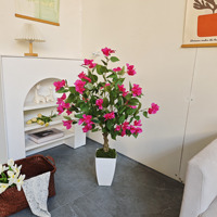 Arbre artificiel de bougainvillier de 90 cm en soie de qualité supérieure, durable, pour extérieur, patio, porte d'entrée, mariage, décoration intérieure, arbre fleuri