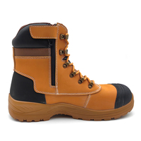 Bottes de sécurité au travail robustes chaussures de travail en cuir avec fermeture à glissière chaussures de sécurité de marque de Construction industrielle bout en acier pour hommes