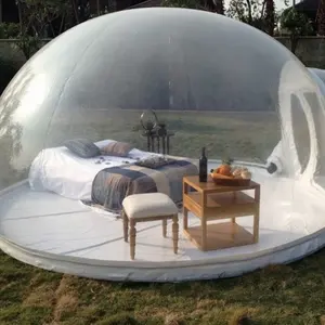Tenda bolha inflável transparente ao ar livre com kit de reparação para diversão familiar