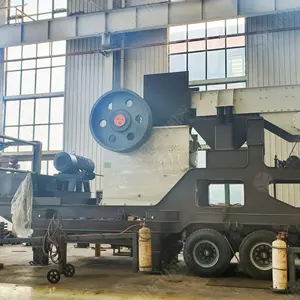 Pe 400X600 Crusher Steenzout Kleine Mobiele Stenen Crusher Plant Met Kegelbreker Excentrieke Lage Prijzen