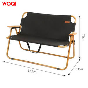 Silla Plegable para Exteriores Woqi, Negra, de Aluminio y Tela Oxford, Silla de Jardín para Dos Personas, Portátil - Product Image 2