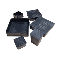 Capuchons de pieds de chaise carrés en caoutchouc noir antidérapants, réducteurs de bruit, protections de sol pour tubes carrés en acier