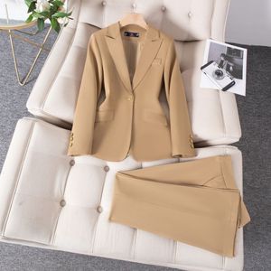 Women's Suit Set Polyester Full Sleeve Office Lady Anti-Wrinkle Spring Korean Style Elegant Professional Attire - Product Image 2