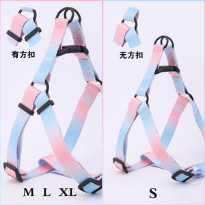 新品INS猫犬ペット用グラデーションカラーウェアピュアブラックフォームソーンレザーハンドルチェストハーネスとリーシュリード2ピースセット - Product Image 6