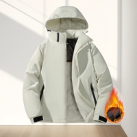 Veste d'hiver pour homme, grande taille, en duvet, coupe-vent et imperméable, avec fermeture éclair, veste d'extérieur personnalisée, veste en duvet décontractée