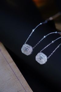 Xinfly 18K Gold Gorgeous Charm Sugar <b>Cube</b> Necklace Women 0.5 Carat Natural Diamond Square Pendant Fine Jewelry Gift - Product Image 3