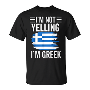 Camiseta con Mapa de la Bandera de Grecia 'No Gritando, Solo Griego' Camisetas Promocionales para Hombre y Mujer - Product Image 3