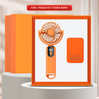 Ventilateur de poche rechargeable mini, portable, haute capacité 5000 mAh, avec batterie externe intégrée, coffret cadeau pour cadeaux d'entreprise et activités de plein air