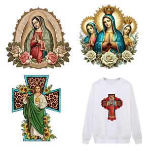 Nouvel autocollant de transfert thermique de la Vierge <span class=keywords><strong>Marie</strong></span>, mère de Jésus, impression chrétienne, transferts DTF, transfert à repasser, patchs de transfert - Product Image 1