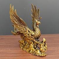 Adorno de Fénix de latón cuatro espíritus Suzaku Chengxiang decoración de sala de estar artesanías regalos de boda decoración de dormitorio