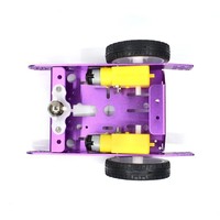 Kit de voiture robot intelligente en alliage d'aluminium 2WD, kit de châssis métallique